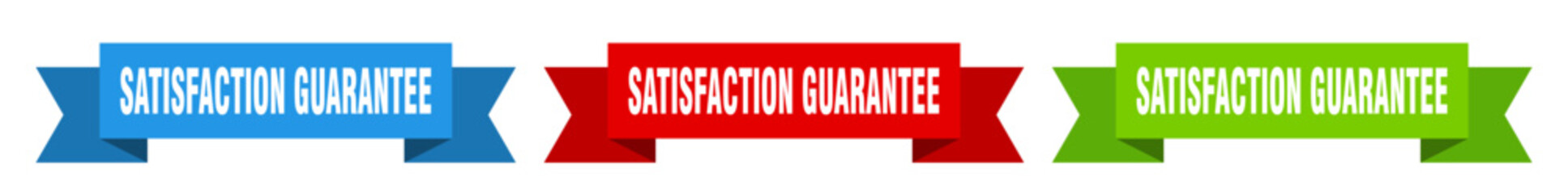 satisfaction guarantee ribbon. satisfaction guarantee isolated paper sign. banner