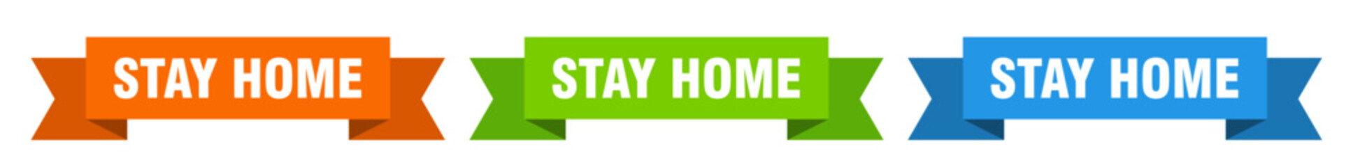 stay home ribbon. stay home isolated paper sign. banner