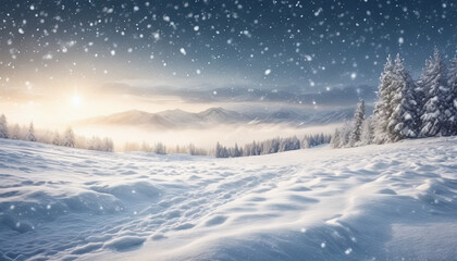 Snowfall Serenity: Ultrawide Background with Light Snow on Snowdrifts
