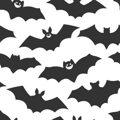 Bat vector cartoon seamless pattern background for wallpaper, wrapping, packing, and backdrop.