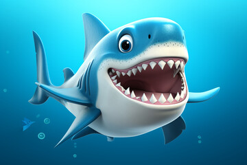 cute cartoon shark monster