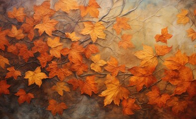 A vibrant autumn tree with orange leaves