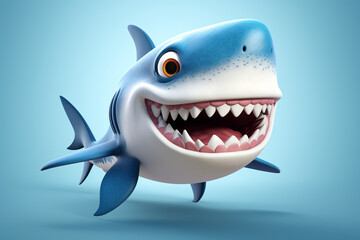 cute cartoon shark monster