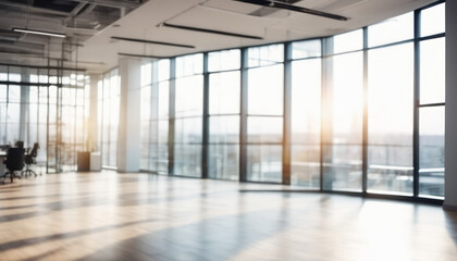 Fototapeta premium Blurred Office with Abundant Windows