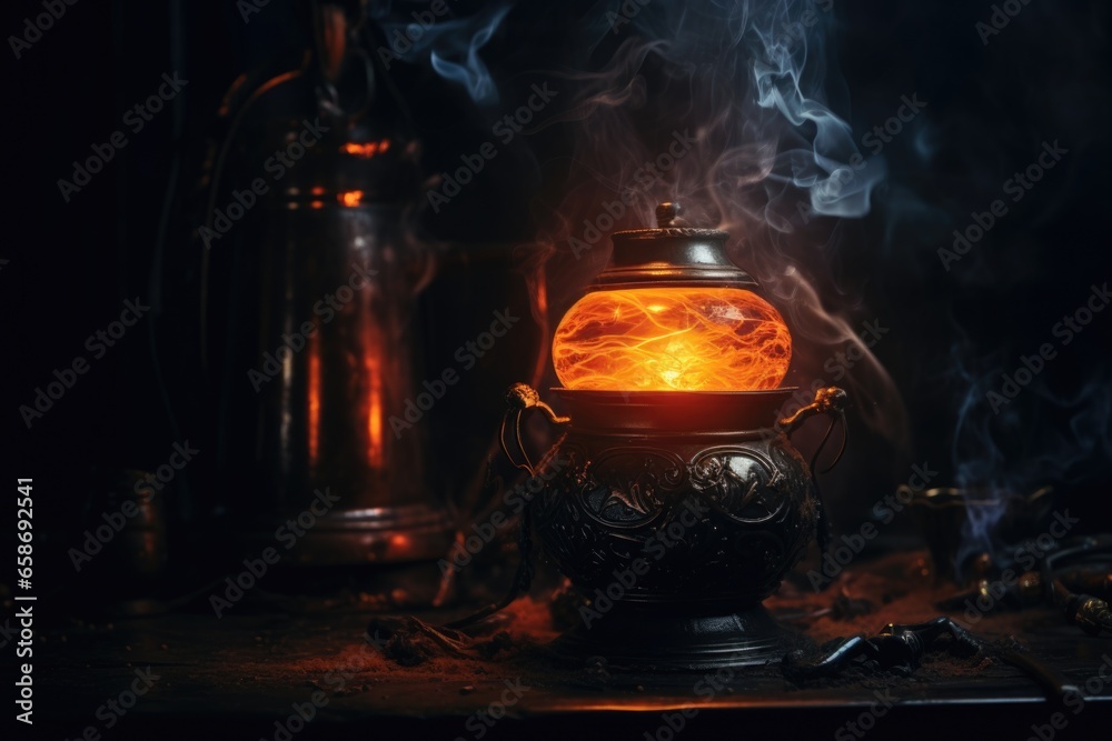 Poster a lit candle in the dark with smoke gently rising from it. this image can be used to depict solitude