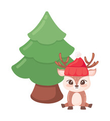 christmas deer and tree