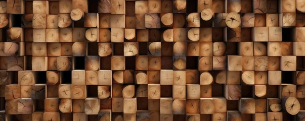 Zelfklevend Fotobehang Wooden texture ring Pattern, natural wooden boards background. © Michal