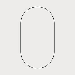 Frame Arc, Oval, Round. Abstract Minimalistic Linear Design Element, geometric Form, Modern Arch Shape. - 658693593
