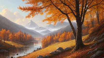  Autumn landscape, generative ai © progressman
