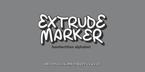 handwritten expressive street urban style alphabet in vector
