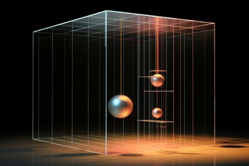 Representation of extra dimensions in physics. Generative AI - obrazy, fototapety, plakaty
