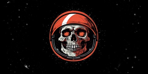 Skull in a space suit, concept of Astronaut symbolism