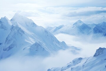 Obraz premium Snowy mountains. Generative AI