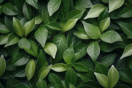 Seamless closeup of jasmine leaves isolated in creative composition. Top view, copy space. Wallpaper. Generative AI