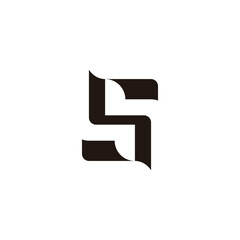 letter s simple geometric paper design logo vector