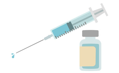 注射器とワクチンのイラスト