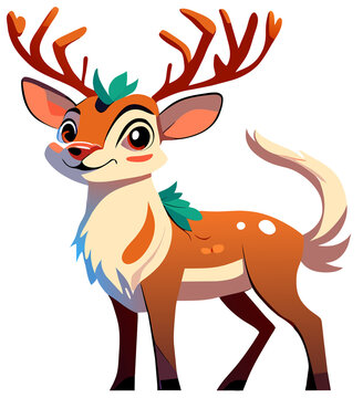 deer with a christmas tree