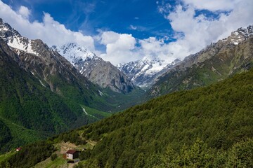 Fototapeta premium Mountain landscape of North Ossetia 