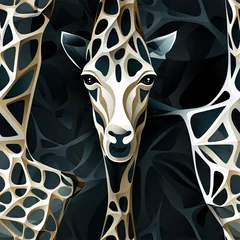Chic Monochrome Giraffe Seamless Repeatable Pattern for Modern Designs  © Tony