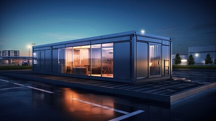 Construction site mobile office buildings or container site offices