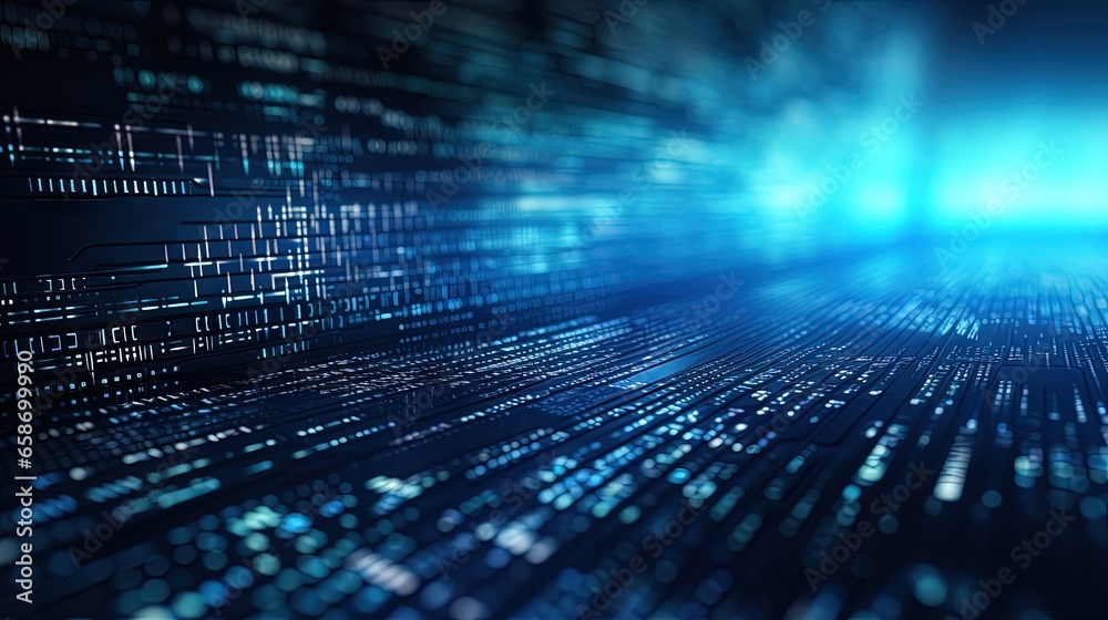 Leinwandbilder Abstract technology background with computer script 3D illustration related to programming code and software development