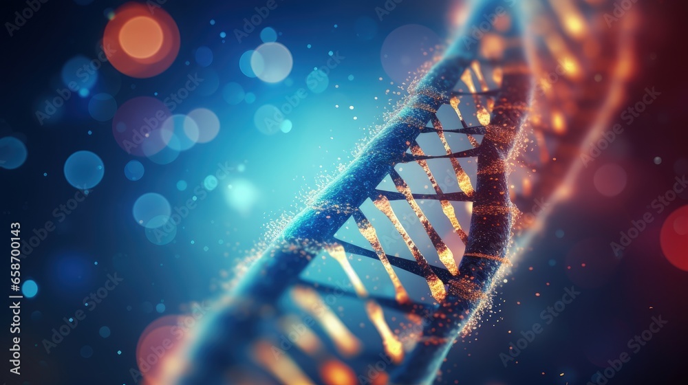 Poster futuristic background showcases cutting edge technology in genetic engineering 3d illustration of dn