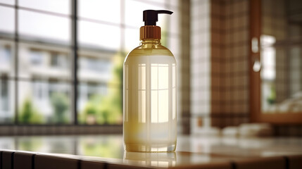 Shampoo Bottle Mockup with Blank Label