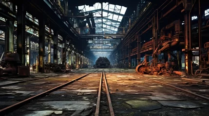 Fotobehang Abandoned Bethlehem Steel factory in Pennsylvania once a prominent US steel industry site now in ruins © vxnaghiyev
