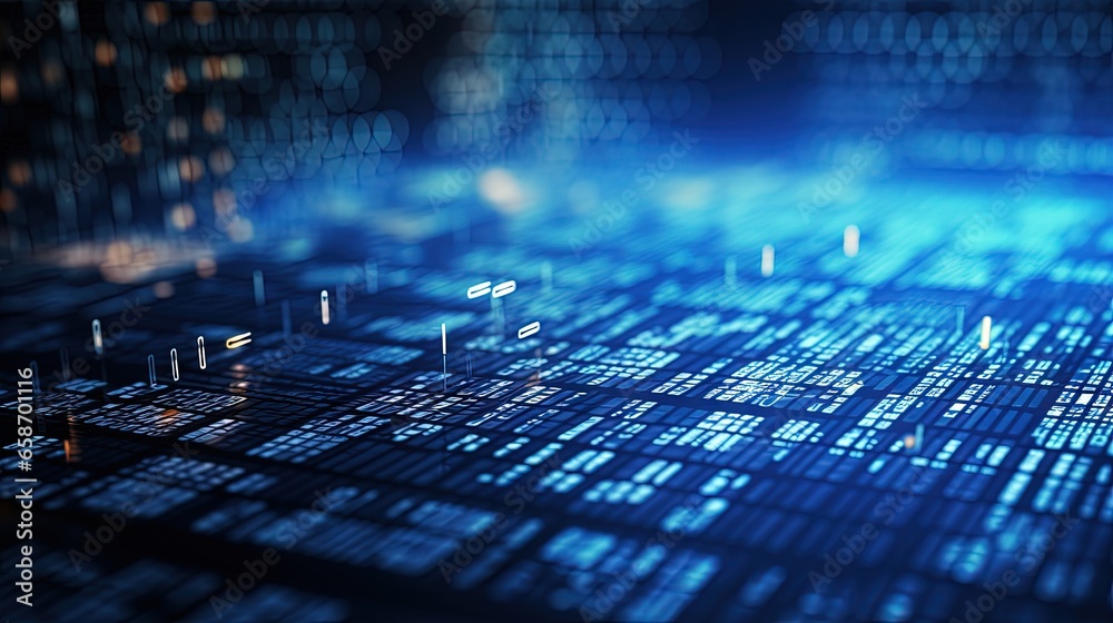 Leinwandbilder Abstract technology background with computer script 3D illustration related to programming code and software development