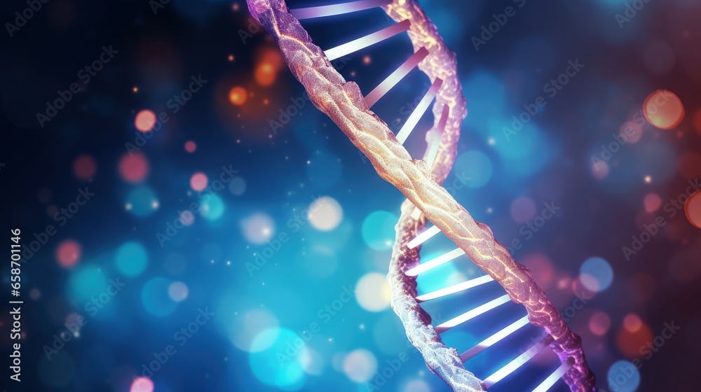 Poster futuristic background showcases cutting edge technology in genetic engineering 3d illustration of dn