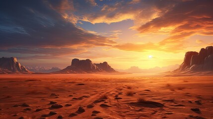 Golden hour enhances the beauty of desert scenery