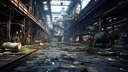 Foto op Plexiglas Oude verlaten gebouwen Abandoned Bethlehem Steel factory in Pennsylvania once a prominent US steel industry site now in ruins