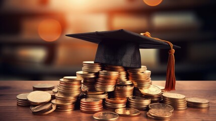 Investment in education and scholarships through a growing scholarship fund for college and university tuition fees - obrazy, fototapety, plakaty
