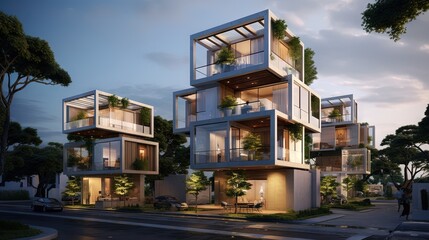 Approved residential building project with approved permit concept