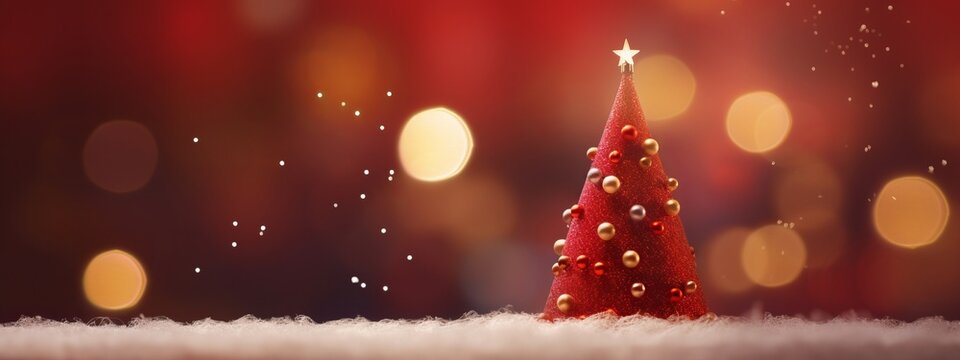christmas festive greeting celebrate  background christmas tree and beautiful decorate ornament with blur shiny lighting bokeh free copyspace for creative ideas