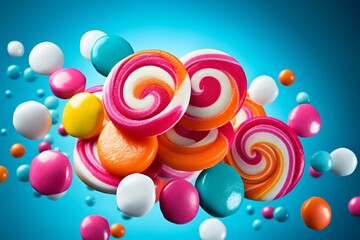 Fototapeta na wymiar Delicious foam candy with vibrant colors on a sleek backdrop, perfect for marketing. Generative AI