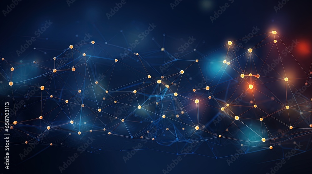 Aufkleber Cybersecurity technology and data protection in the digital world Internet network communication with polygon on blue background Big data