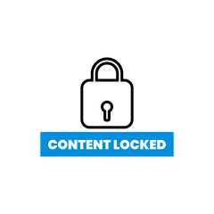 Content locked business icon label design vector
