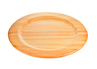 Wooden plate on transparent png