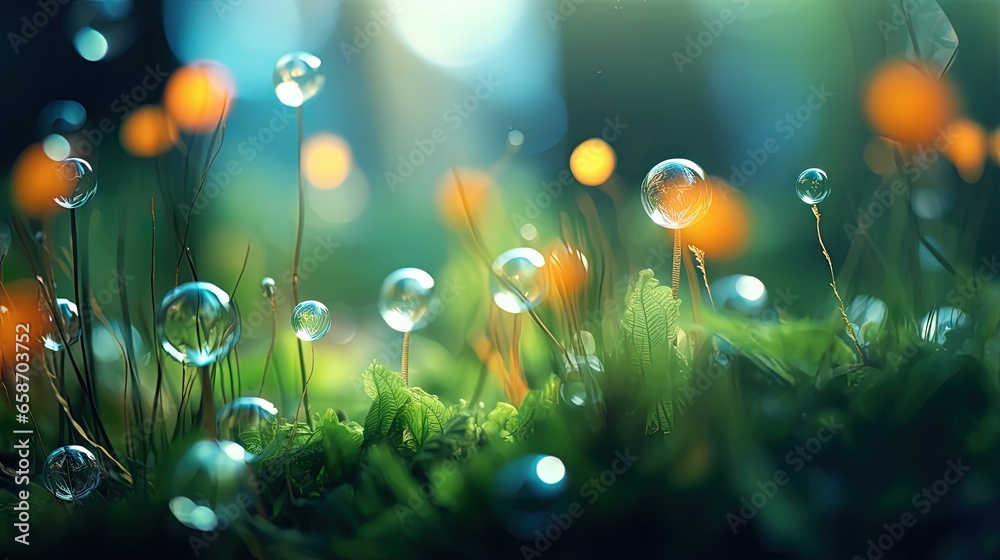 Poster gorgeous bokeh backdrop in nature