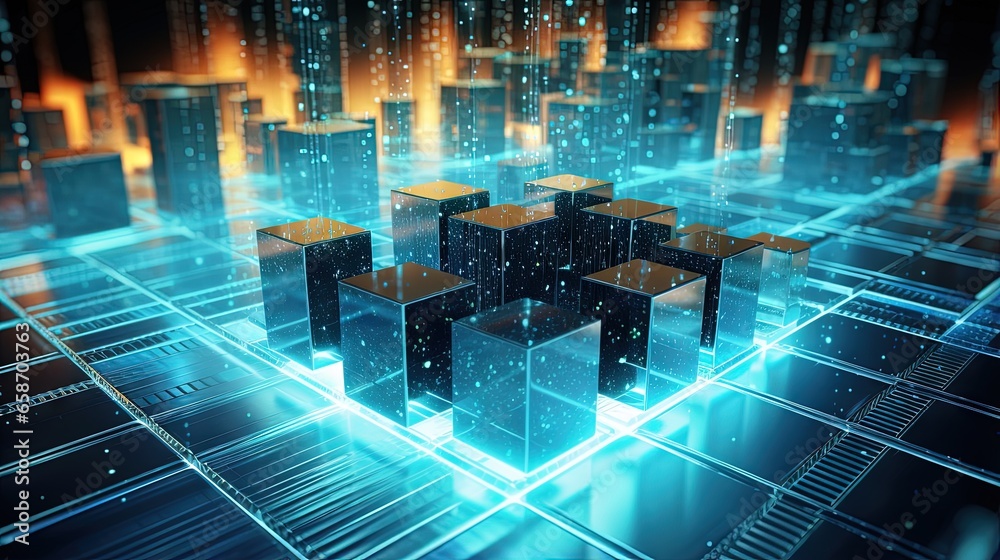 Poster blockchain concept in technology context