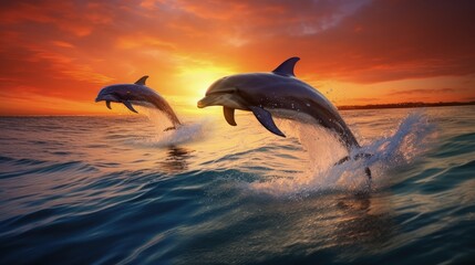 Dolphin trio leaping amid Hawaii s oceanic beauty