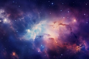 Obraz na płótnie Canvas Background with an infinite nebula galaxy in outer space. Generative AI