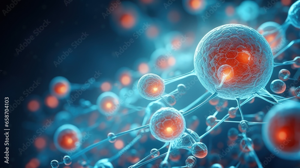 Poster cutting edge medical wallpaper nano molecule graphic advanced lab study science and high tech cell c