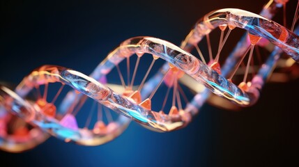 DNA strand portrayed in glass genetics idea