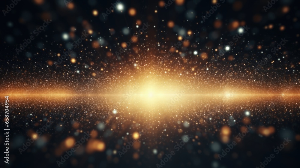 Leinwandbilder abstract technology concept with creative ultra wide background and luminous bright circles a compos