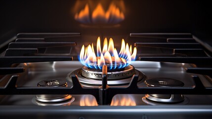 Gas stove with white background