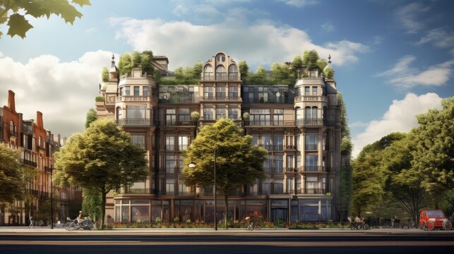 Approved residential building project with approved permit concept