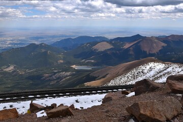 View from the summit of Pikes Peak in Colorado