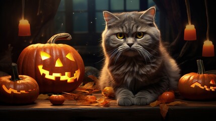 Halloween vibe with pumpkins